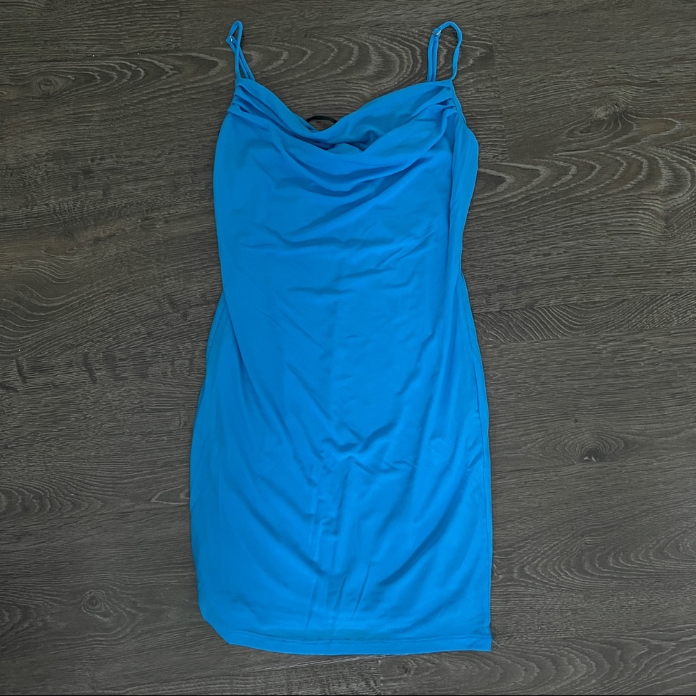 blue forever 21 mini dress cute casual or fancy mesh new with tags nwt